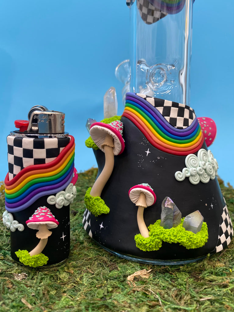Checkered Rainbow Beaker Set