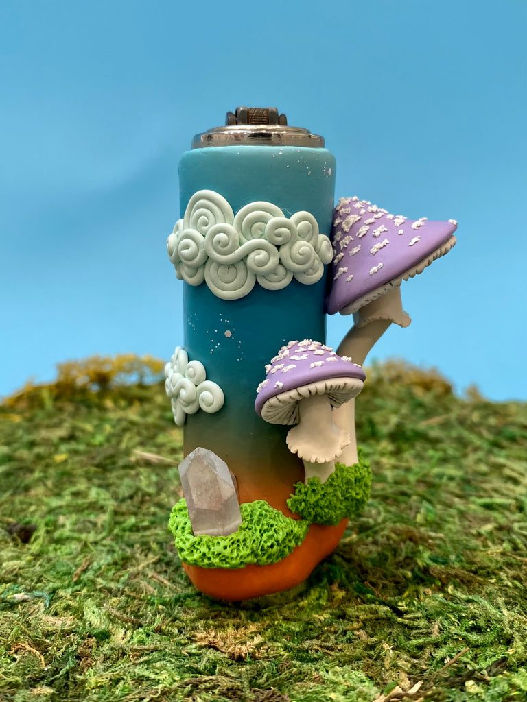Cloudy Purple Mushroom CLIPPER Lighter case