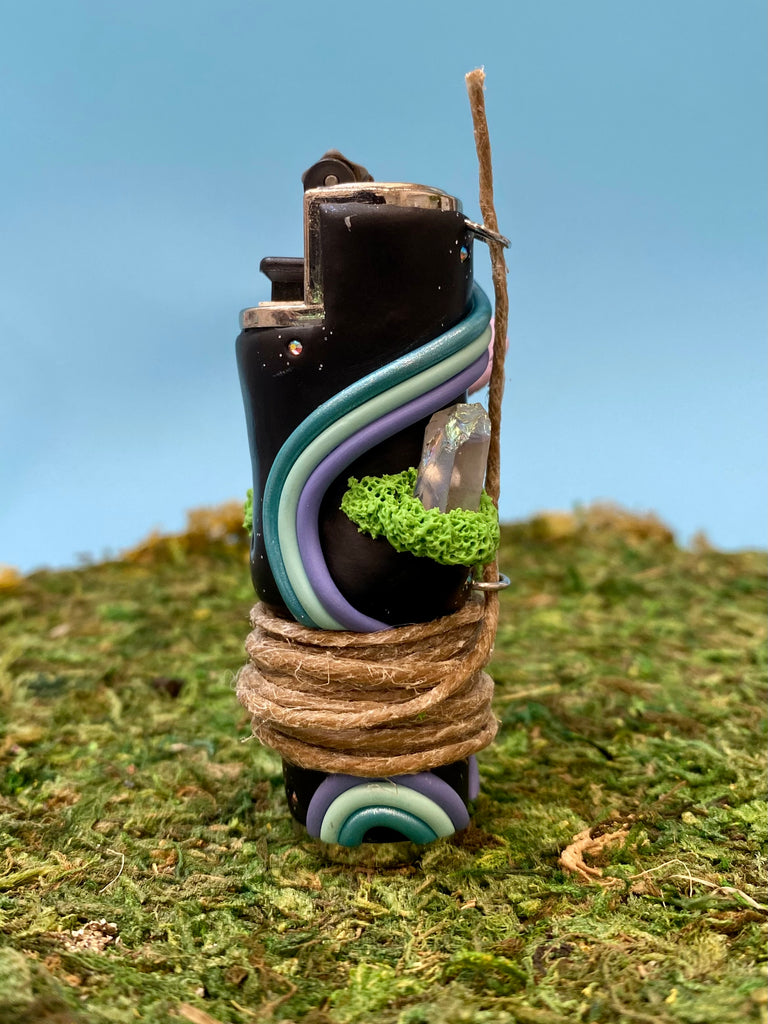 Purple & Blue Mushroom CLIPPER Lighter case