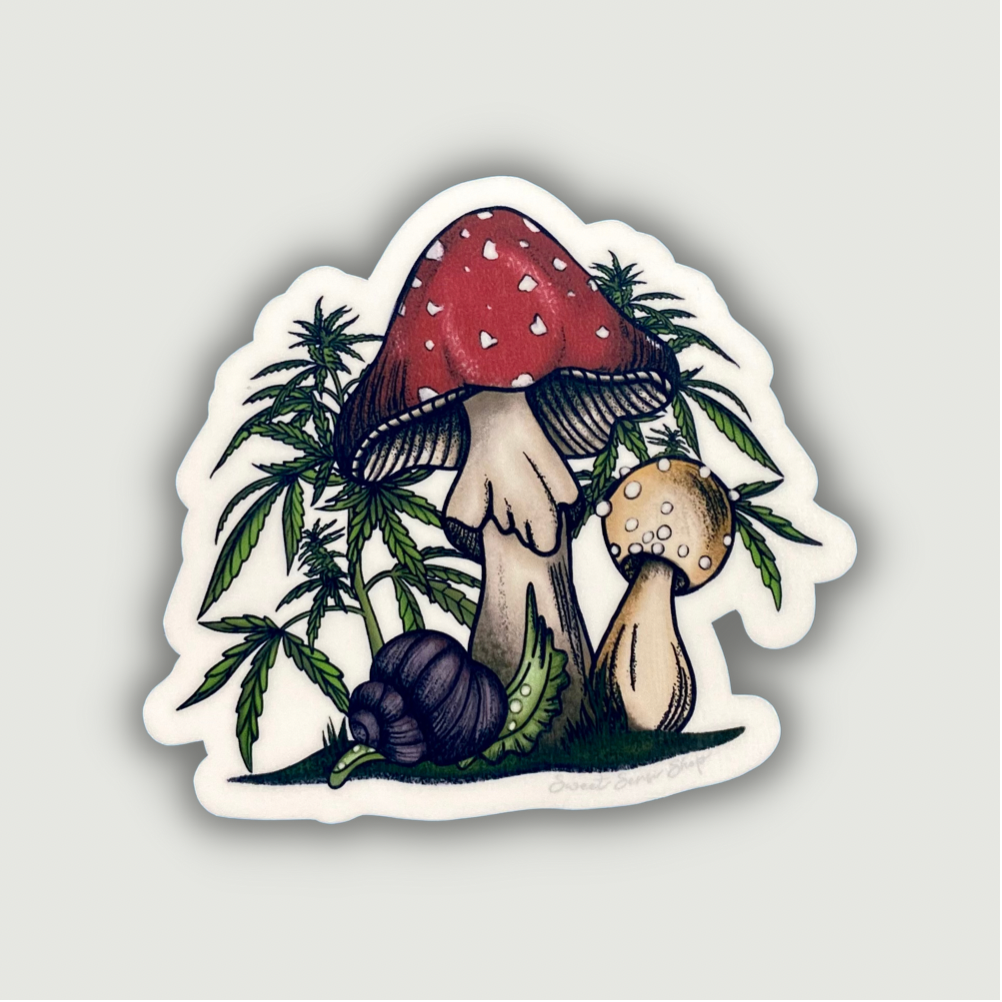 Mushroom Snail Sticker