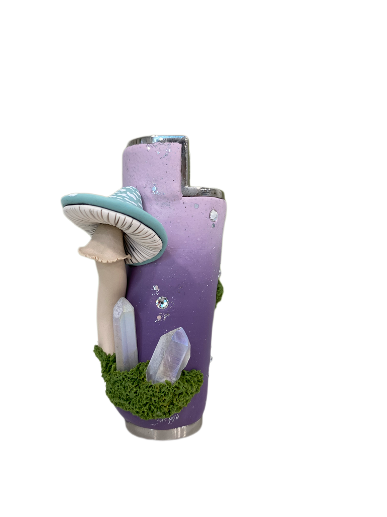 Glitter Blue Purple Mushroom Clipper Case