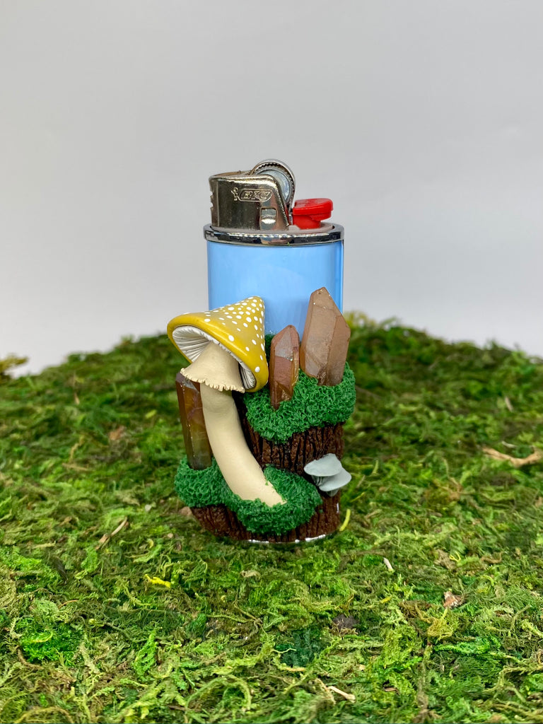 Yellow & Blue Mushroom Lighter Sleeve