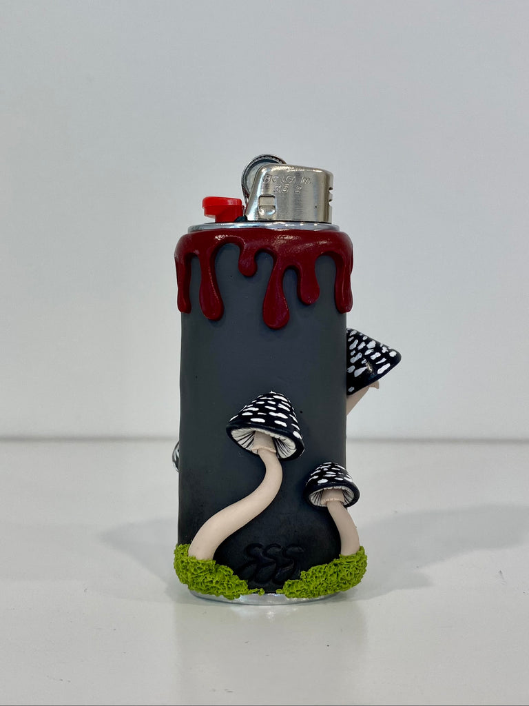 Black Mushroom Blood Drip Lighter Case