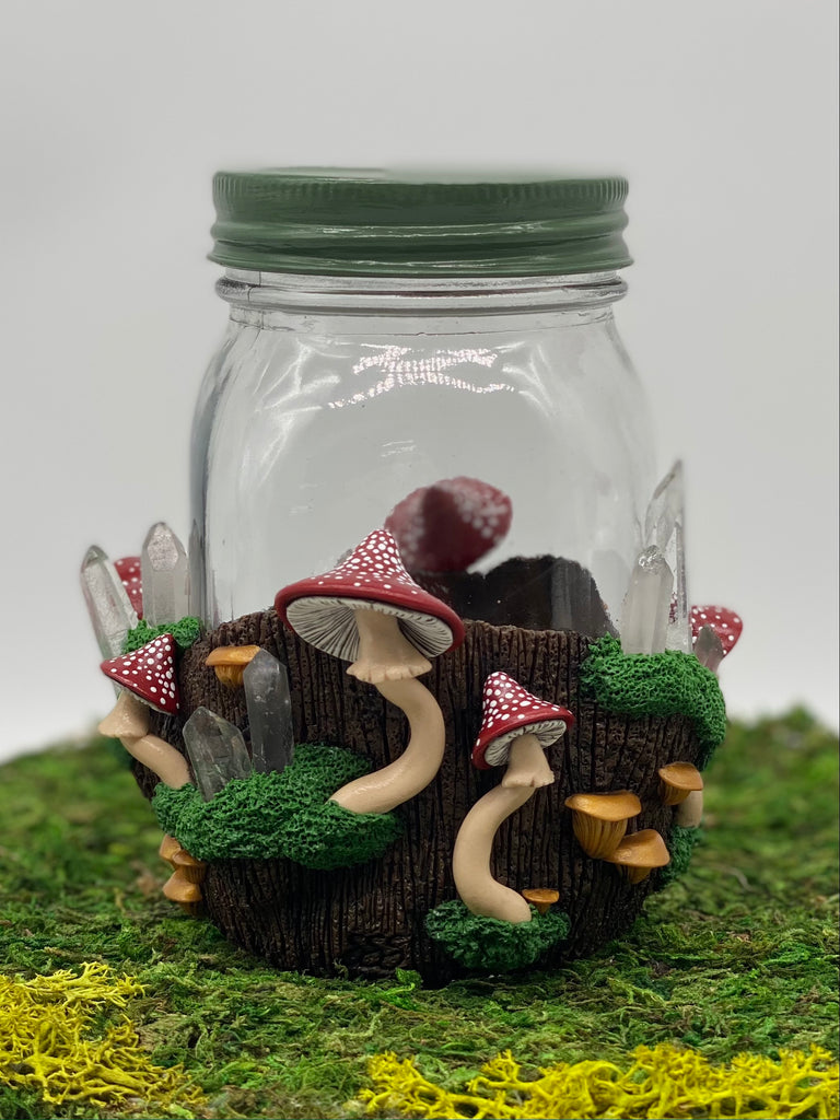 Red Mushroom Stash Jar