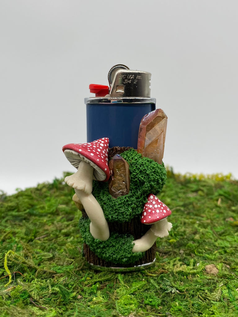 Pink & Blue Mushroom Lighter Sleeve