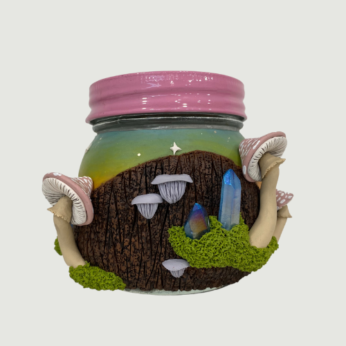 Sunset Mushroom Stash Jar