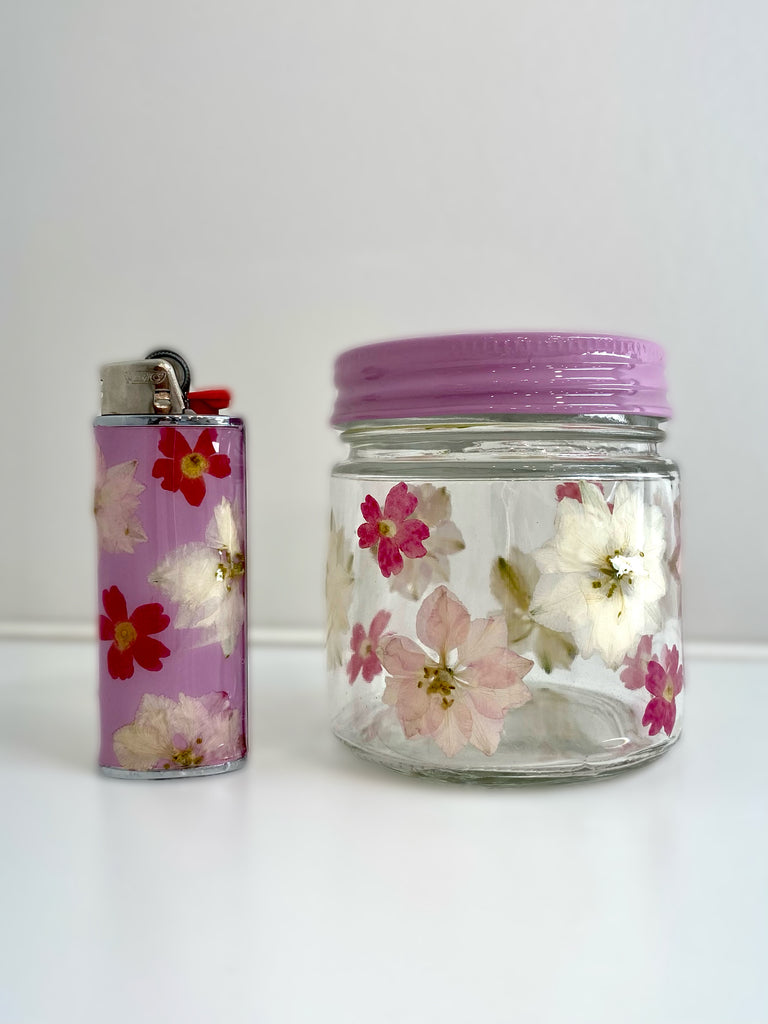 Pink & White Jar Set