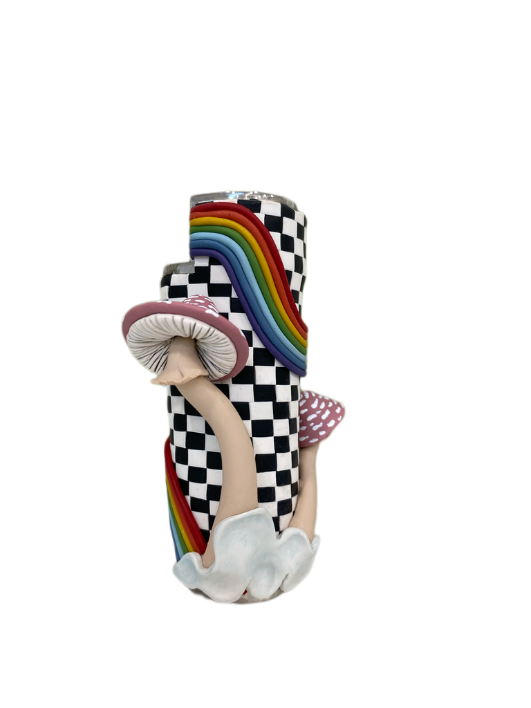Checker Rainbow Mushroom Clipper Case