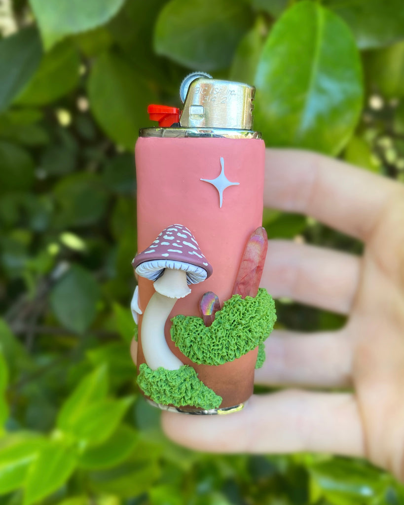 Pink Mushroom Lighter Case